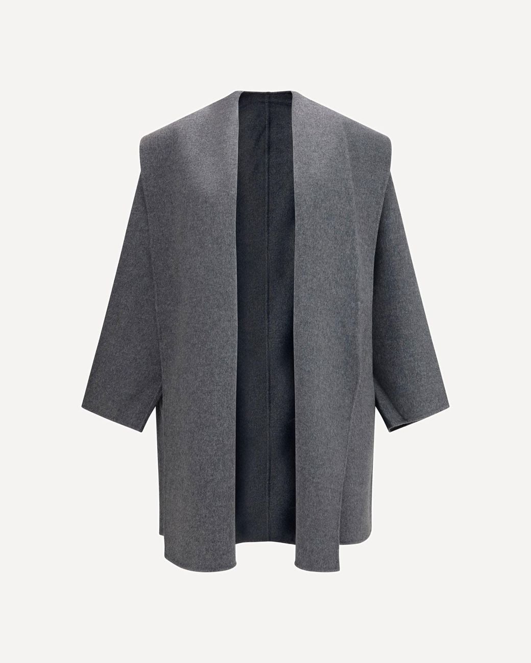 Totême Gray Wool Hooded Coat