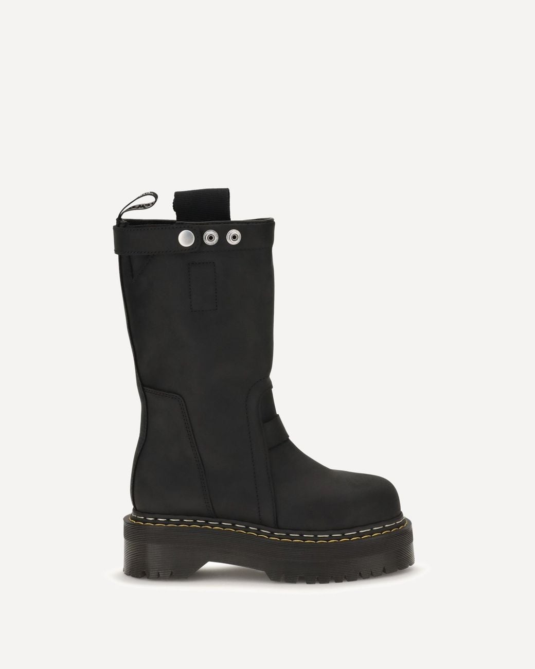 Rick Owens Black Quad Sole Pull On Boots