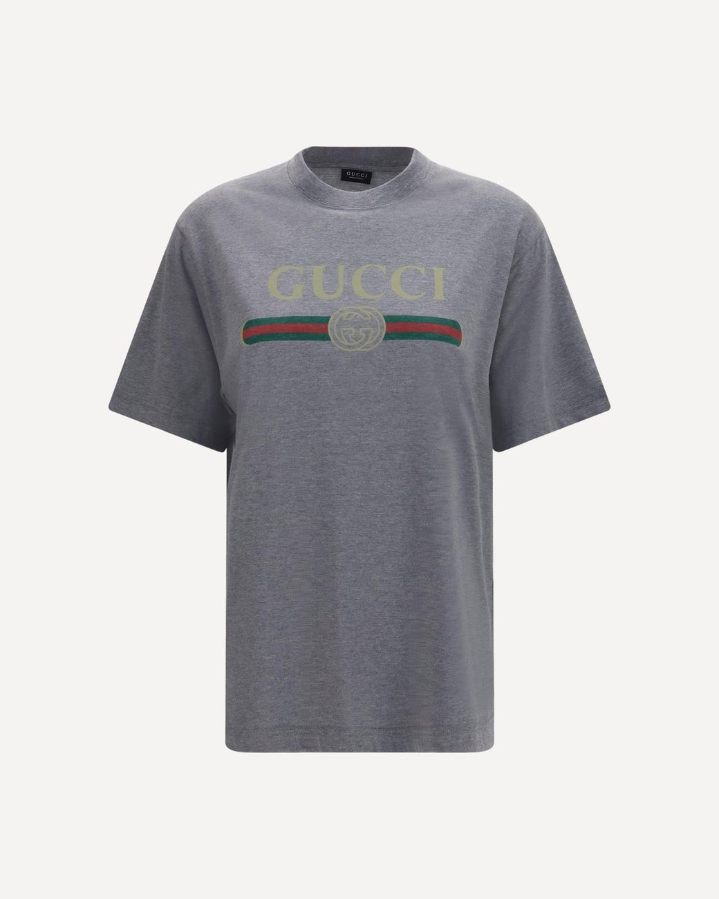 Gucci Gray Cotton And Silk Jersey Printed T-Shirt