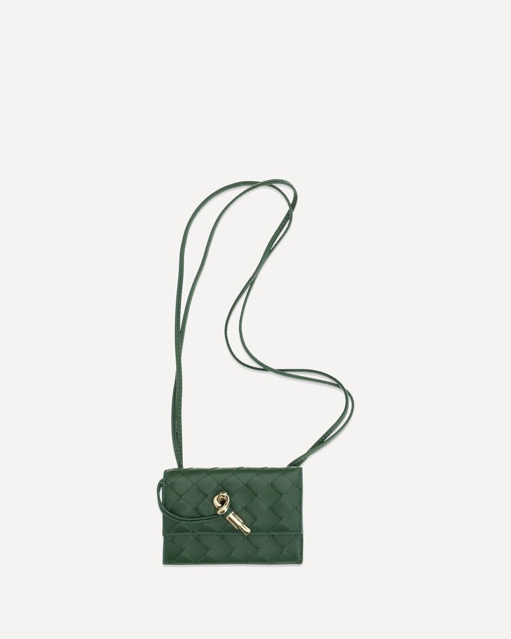 Bottega Veneta Green Andiamo Badge Holder