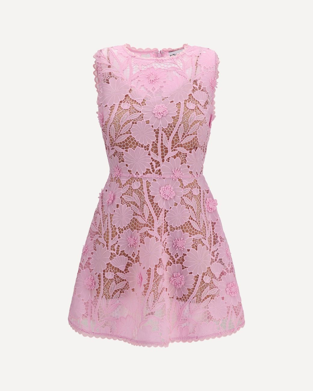 Self-Portrait Pink Short Lace Dress