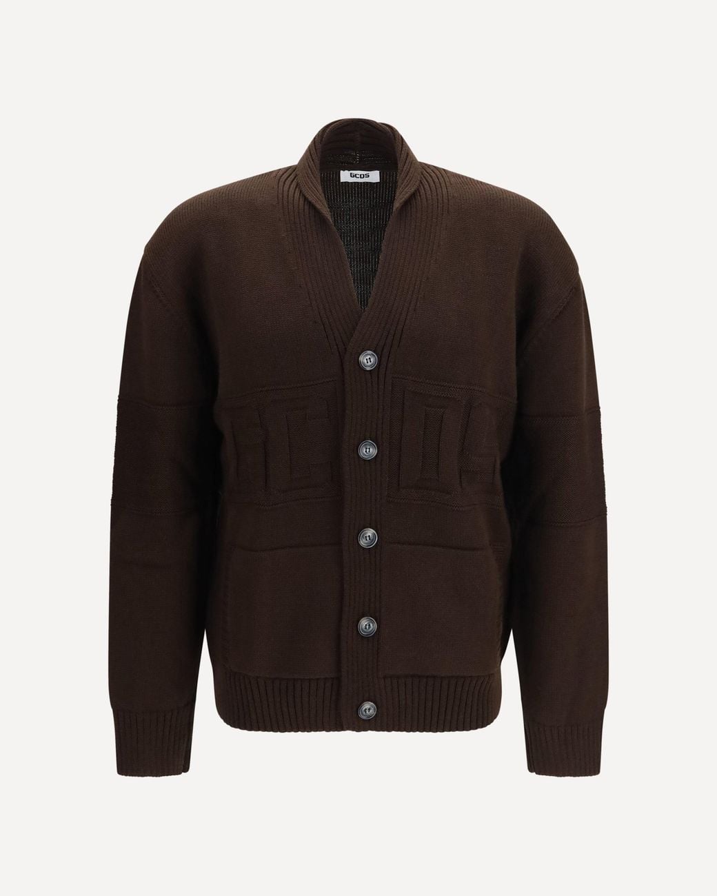 Gcds Black Buttoned Logo Cardigan for men