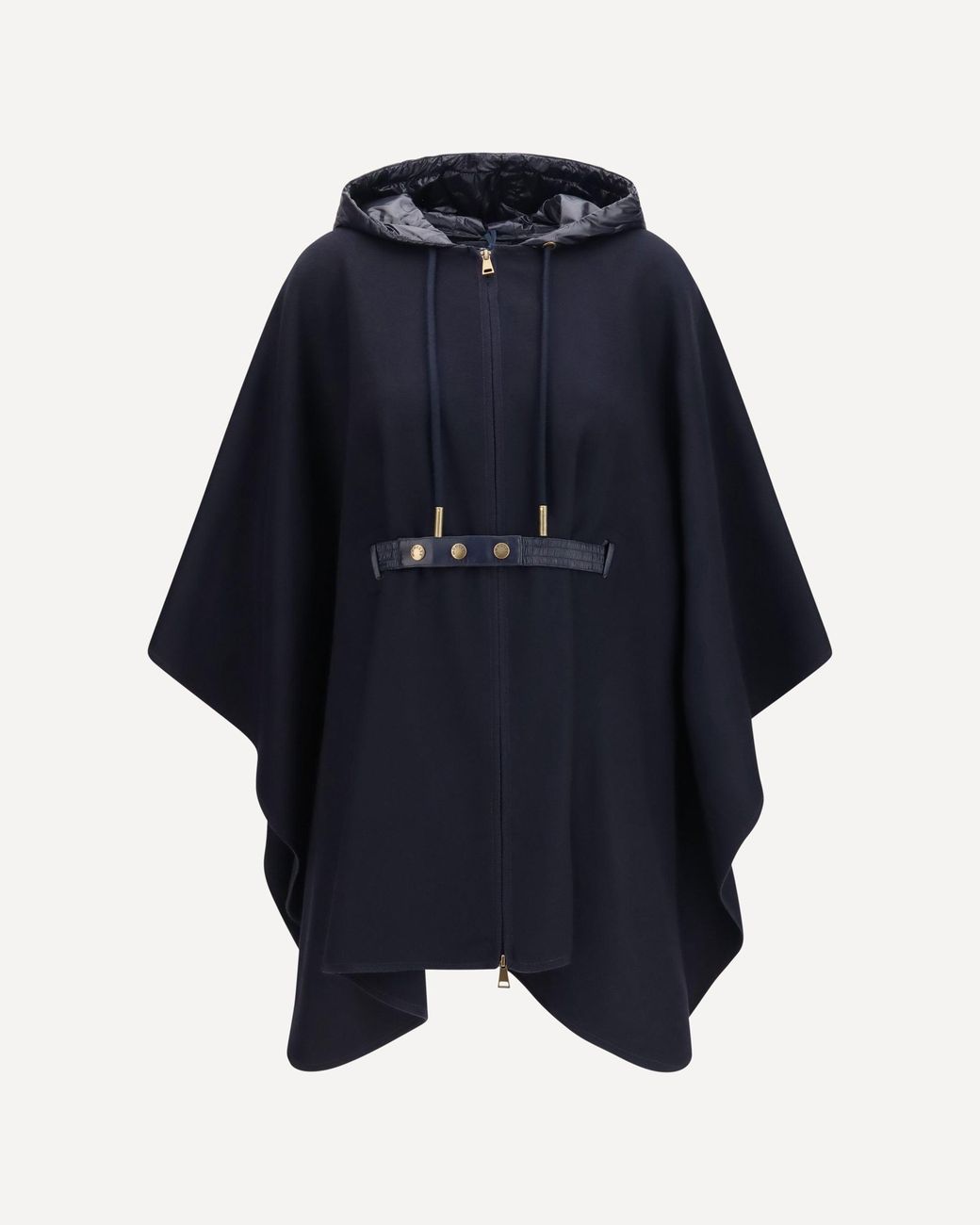 Moncler Blue Padded Wool Blend Cape