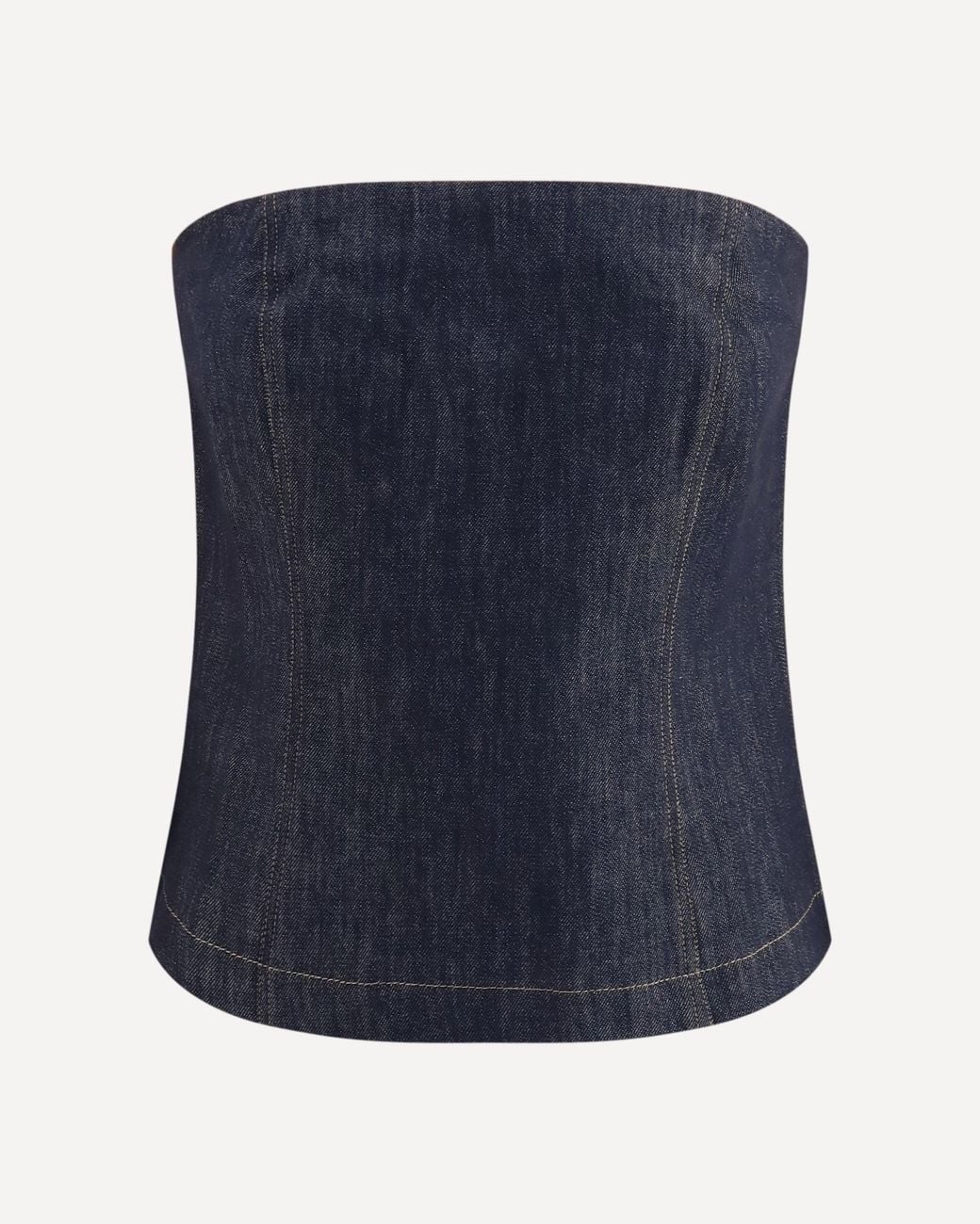 Brunello Cucinelli Blue Denim Effect Twill Bandeau Top