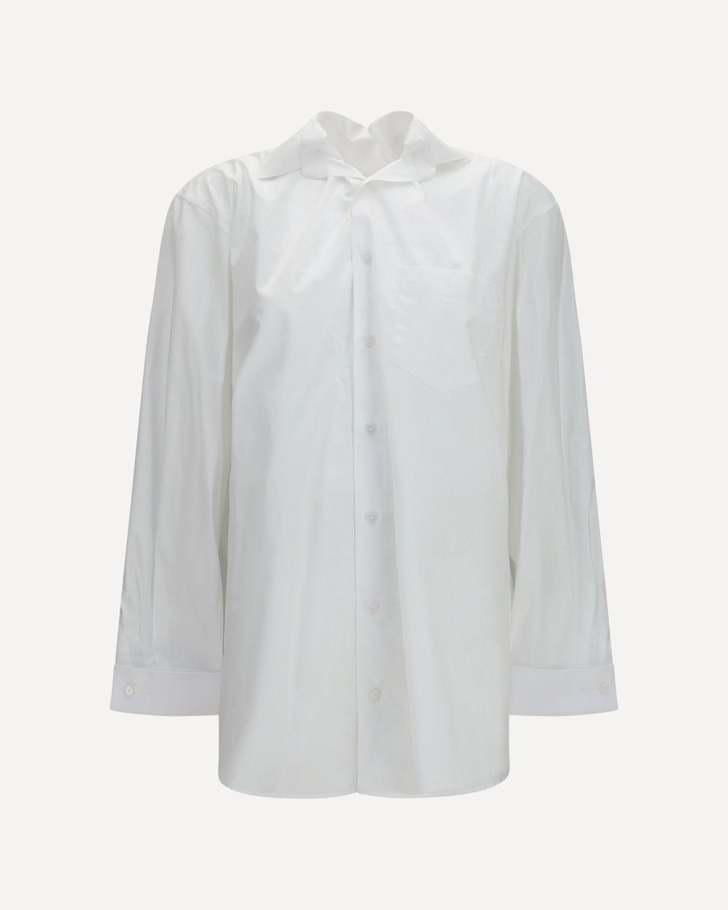 ALAINPAUL White Shirt With Elasticated Collar