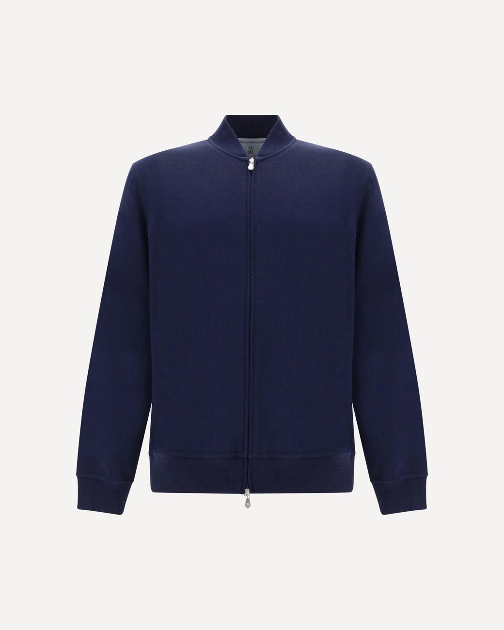 Brunello Cucinelli Blue Cotton Zip Sweatshirt for men