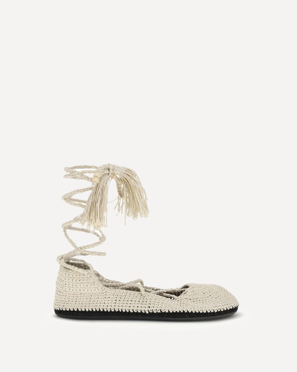 Alanui White The Sound Of The Sea Lace-Up Ballerinas