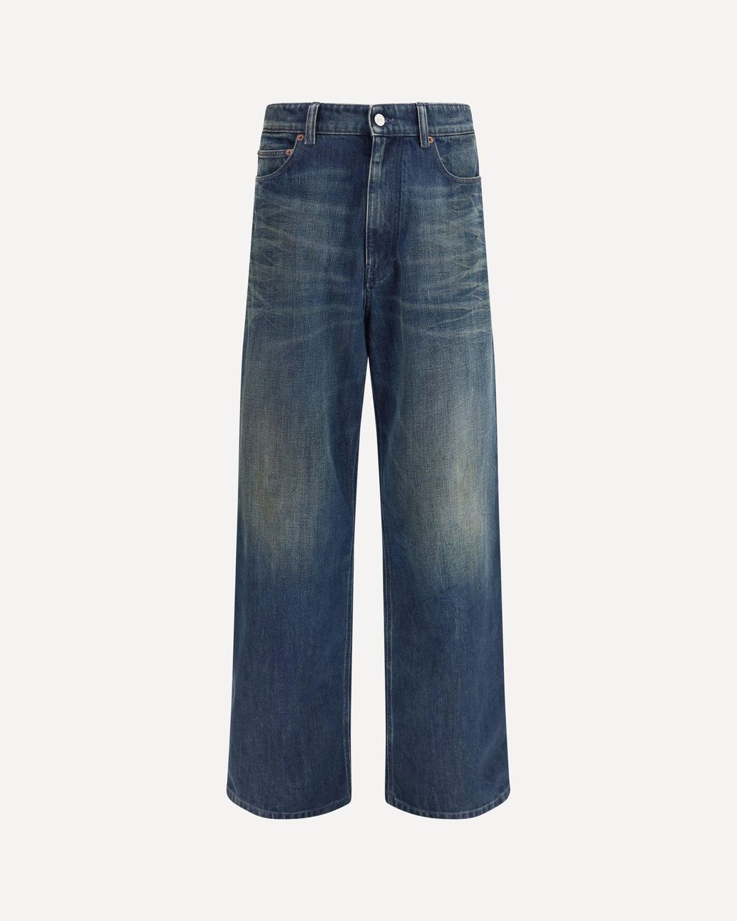 MM6 by Maison Margiela Blue Five-Pocket Pants With Panel Design for men
