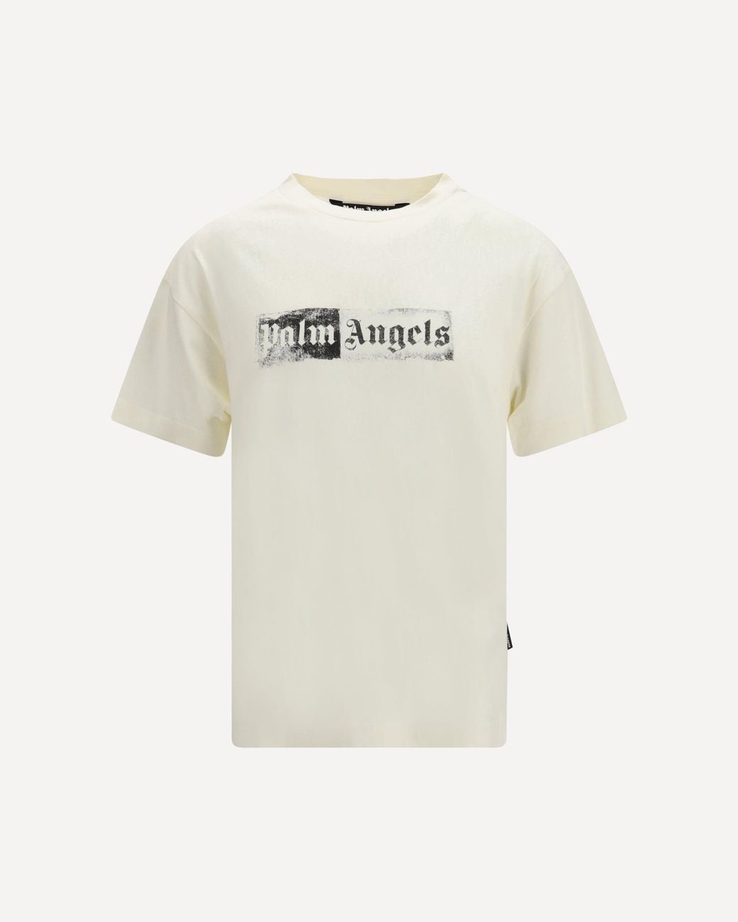 Palm Angels White Stamp T-Shirt With Logo