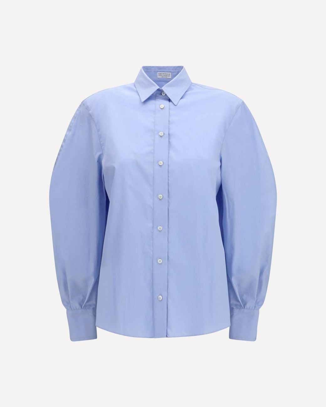 Brunello Cucinelli Blue Cotton Shirt