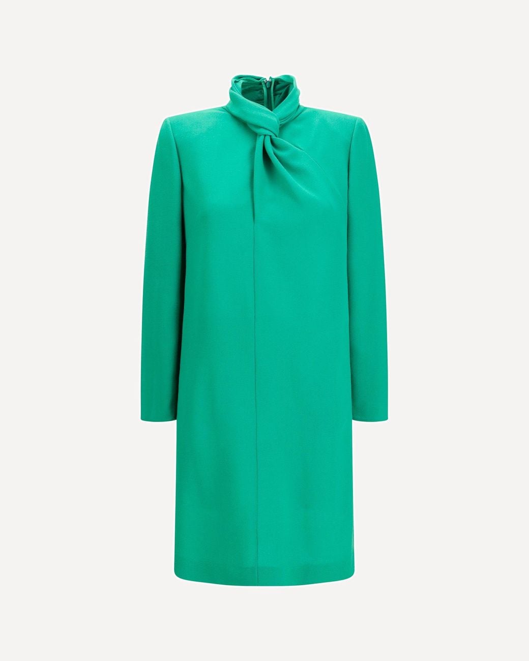 Valentino Green Wool Dress With Knotted Neck