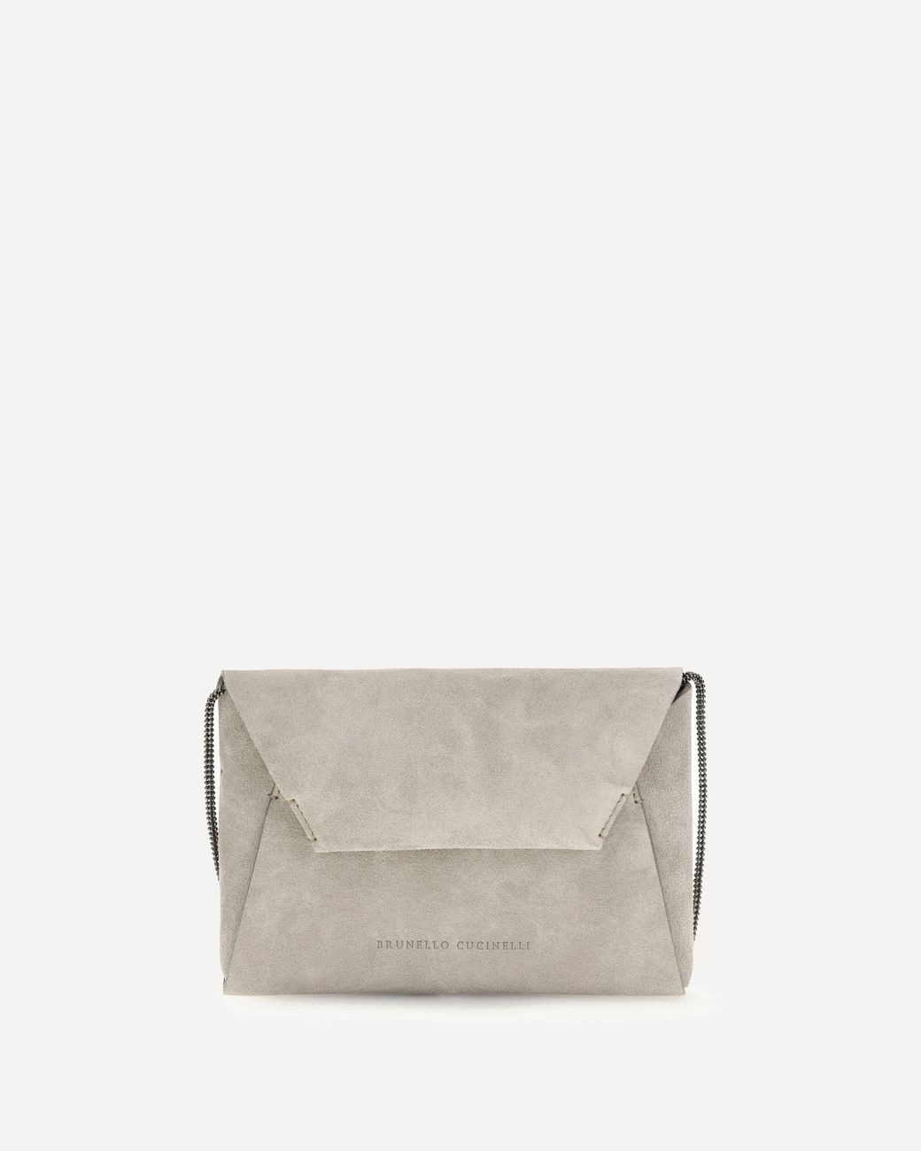 Brunello Cucinelli White Bc Duo Suede Clutch Bag