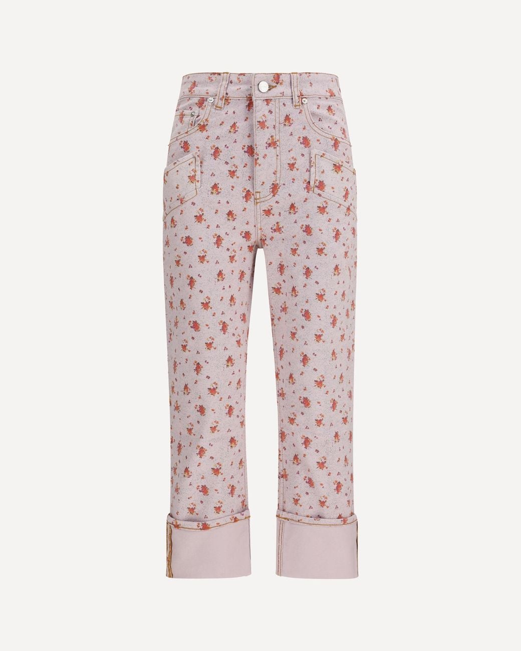 Ganni Pink Printed Capri Pants