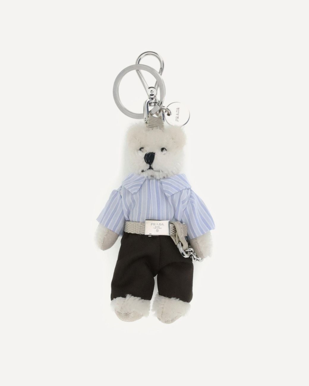 Prada White Teddy Keychain for men