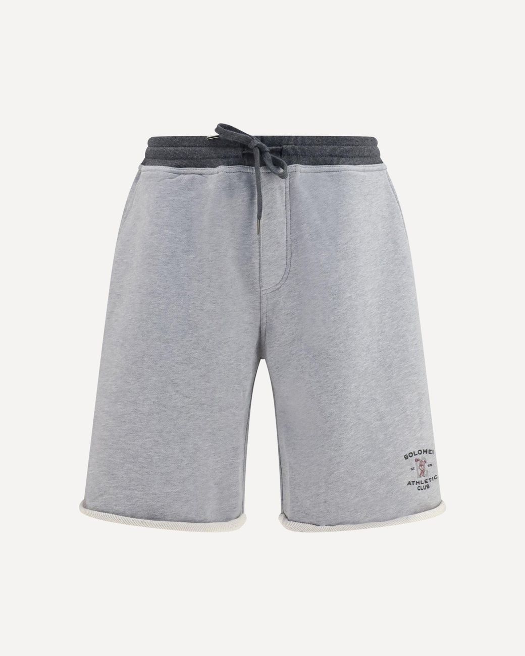 Brunello Cucinelli Gray Cotton Drawstring Shorts for men