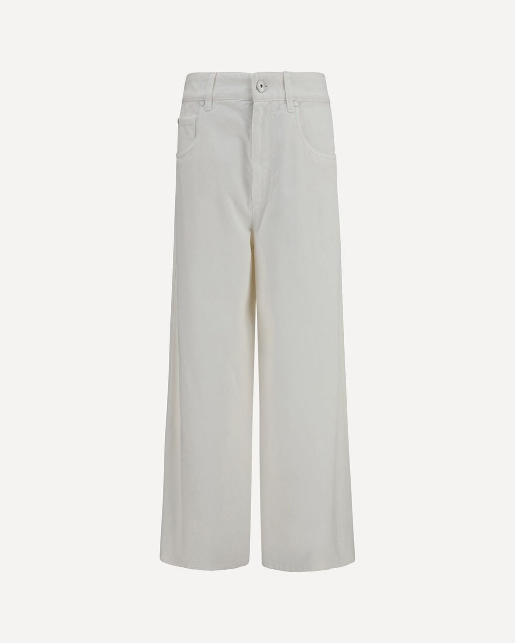 Brunello Cucinelli White High-Rise Palazzo Jeans