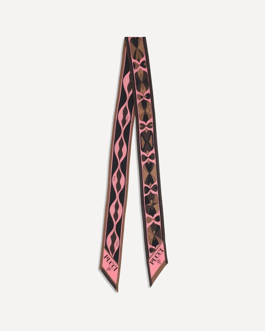 Emilio Pucci White Silk Twill Bandeau Scarf With Mixed Prints