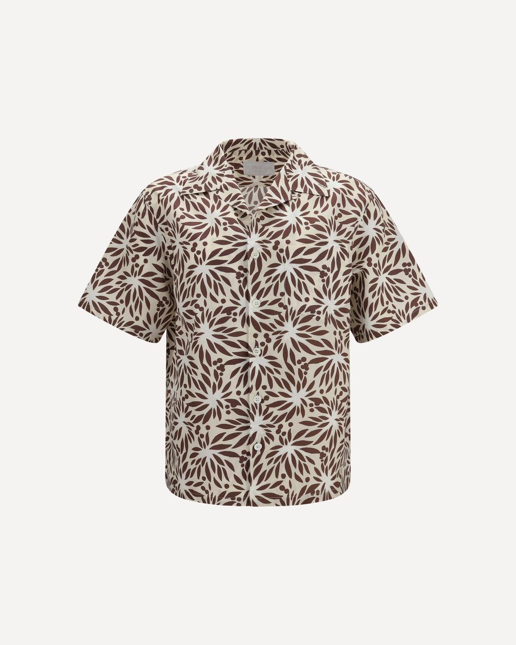 Prada White Printed Cotton Bowling Shirt for men