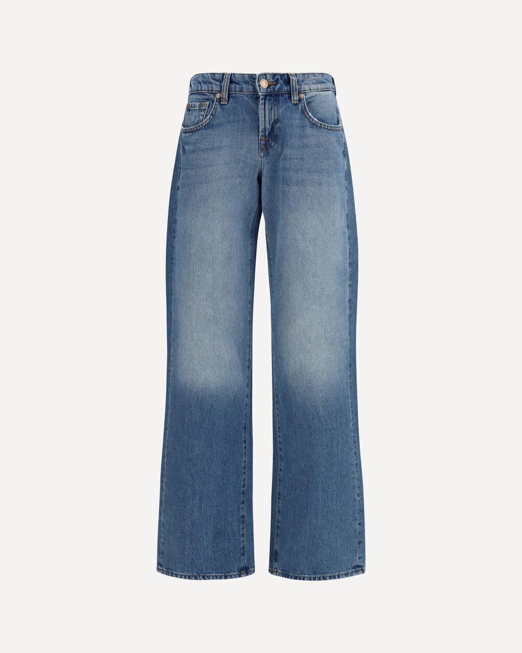 7FOR Blue Straight-Leg Jeans