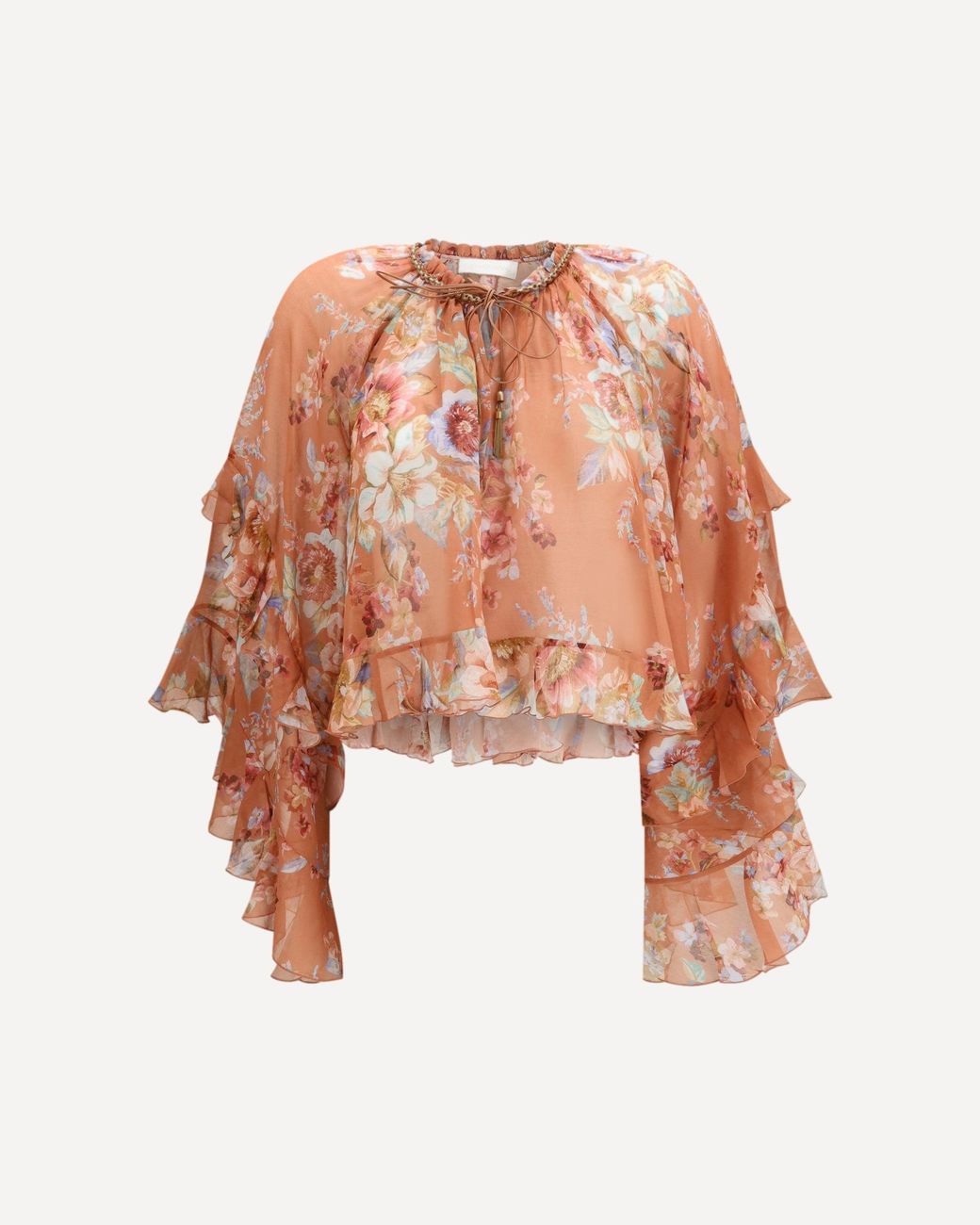Zimmermann White Ruffle Blouse