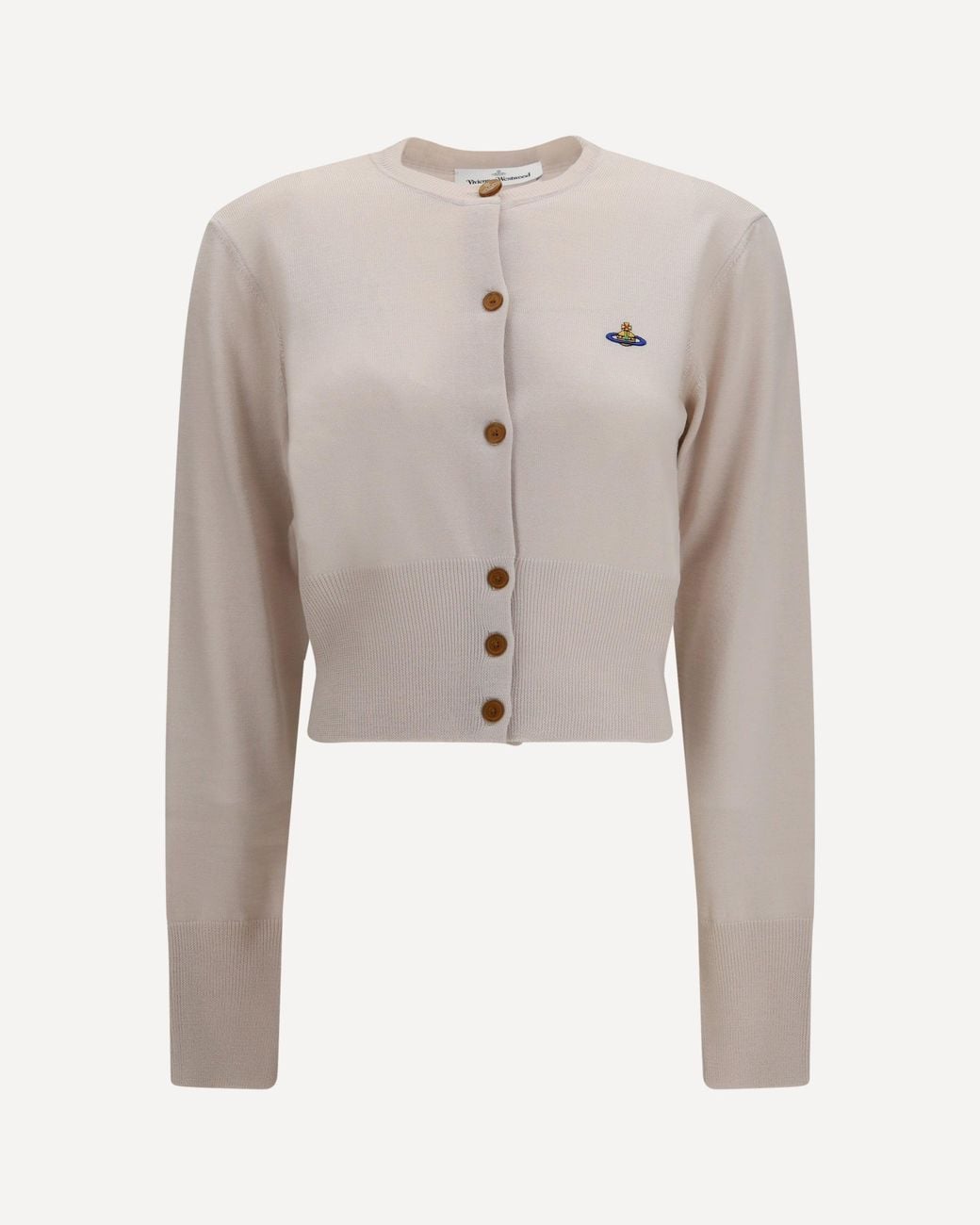 Vivienne Westwood White Bea Cropped Wool Cardigan