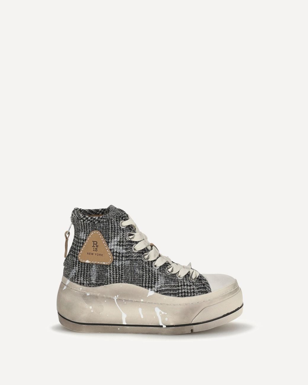 R13 White High Top Sneakers