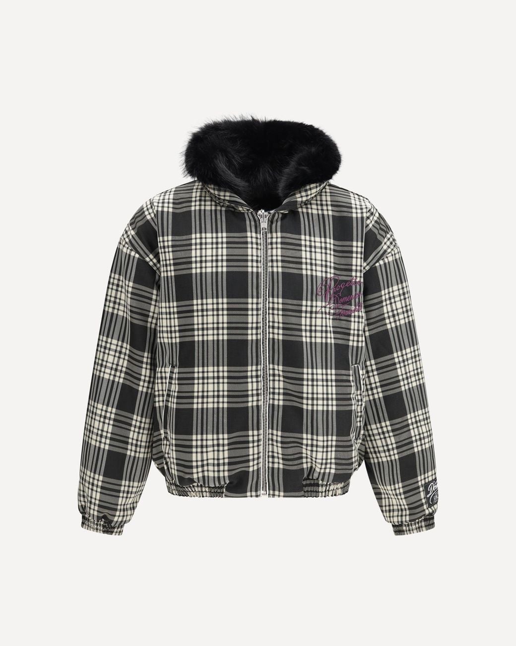 PDF CHANNEL Black Reversible Hooded Bomber for men