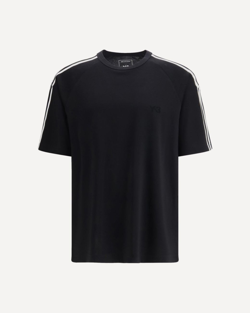 Y-3 Black Short-Sleeve T-Shirt With 3 Stripes for men