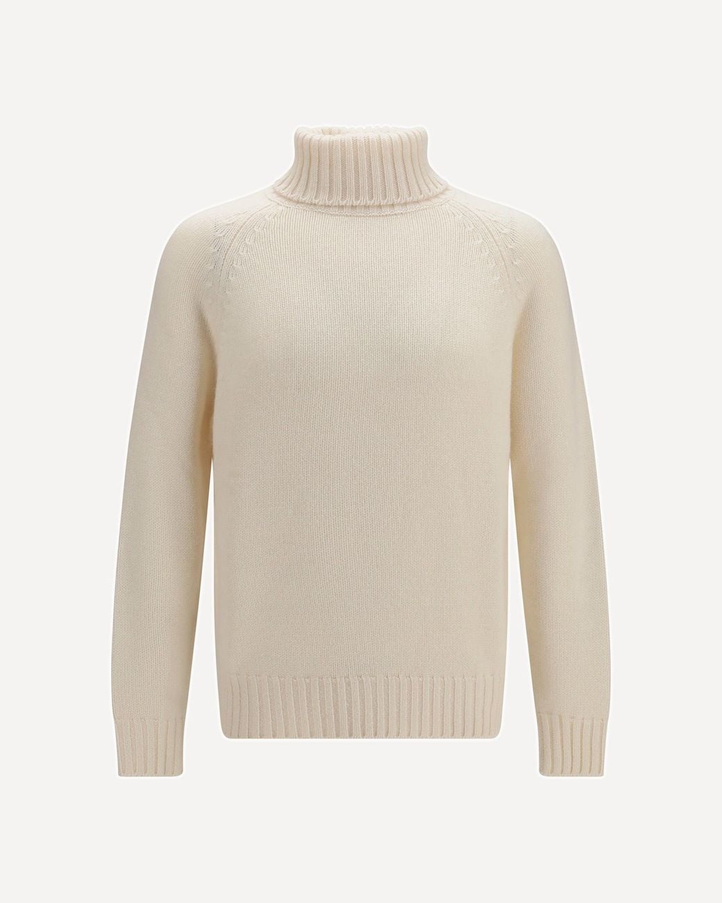 Umit Benan White Milano Cashmere Turtleneck Sweater for men