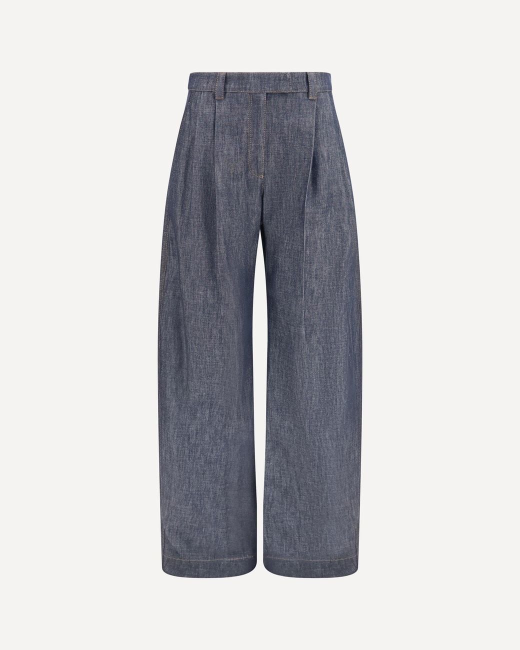 Brunello Cucinelli Blue Lightweight Denim Pants With Pleats