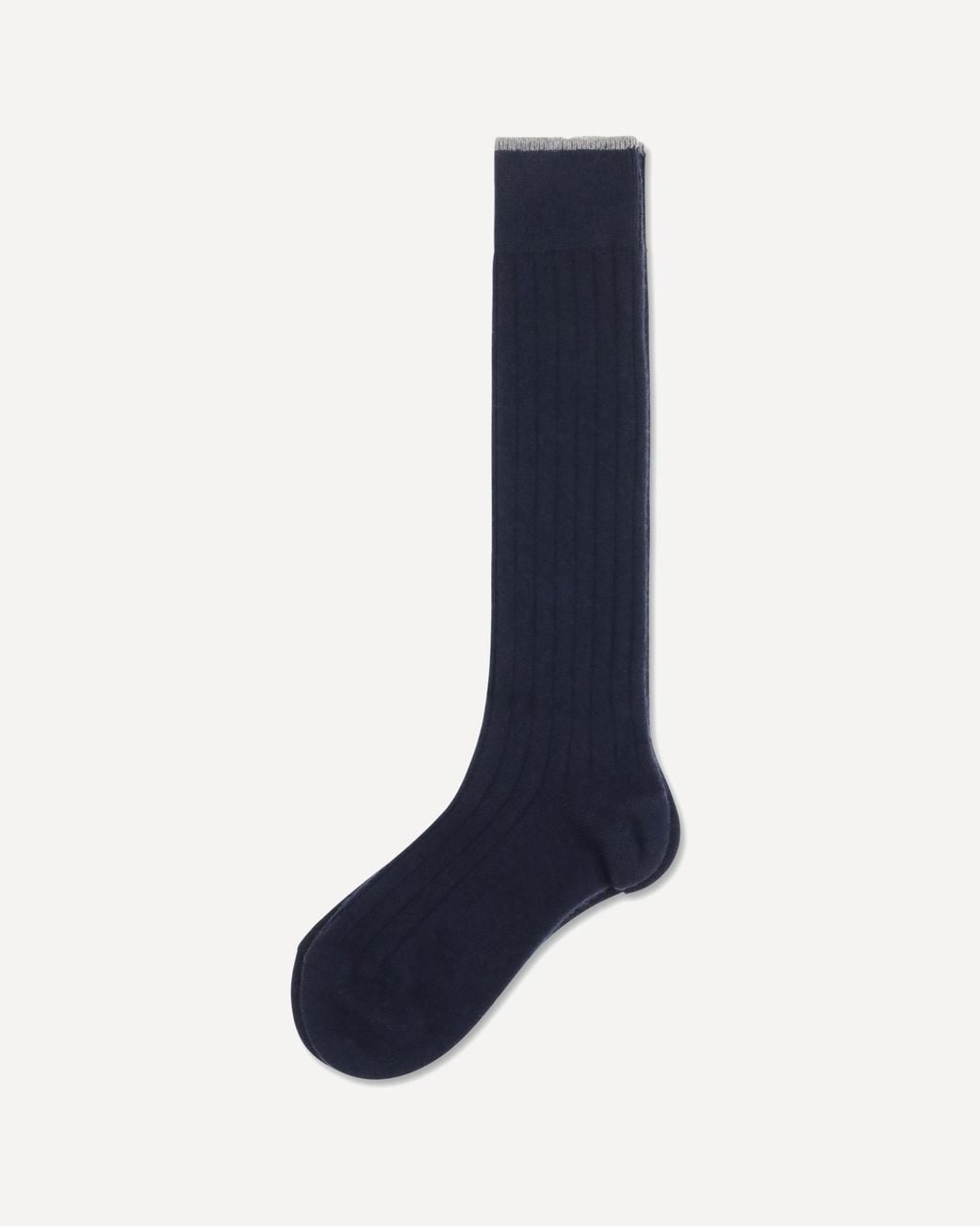 Brunello Cucinelli Blue Ribbed Cashmere Socks for men