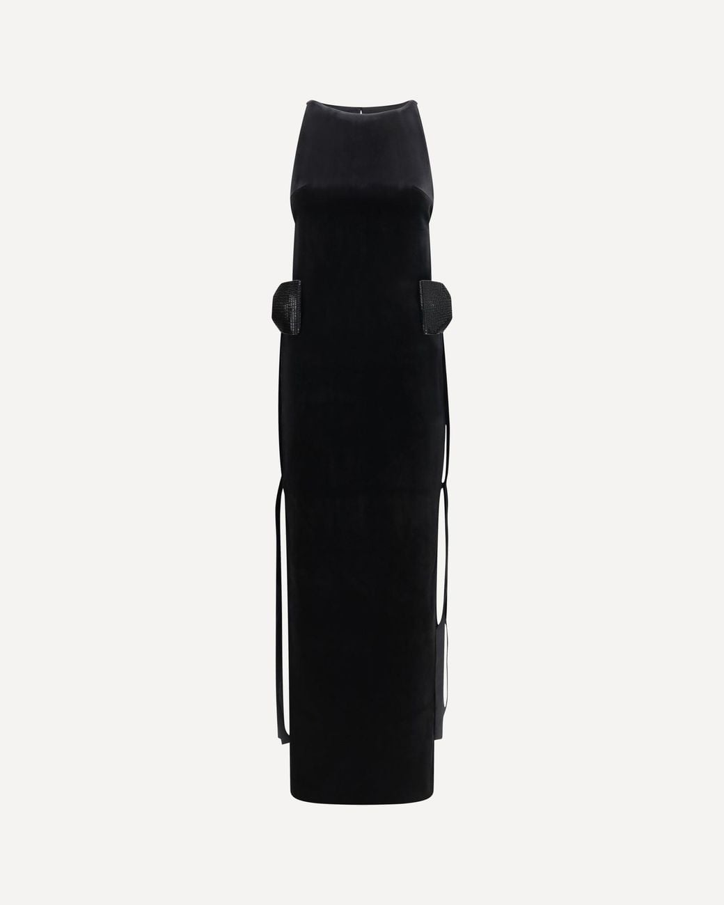 Self-Portrait Black Velvet Long Dress With Decorative Bow