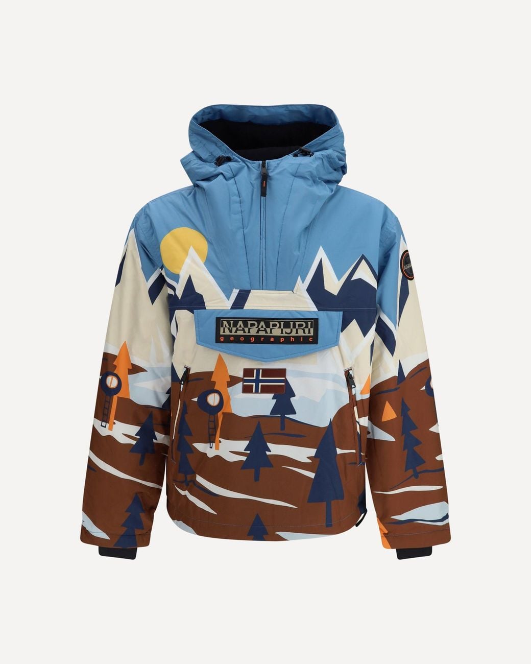 Napapijri Blue Rainforest Next All-Over Print Anorak Jacket for men