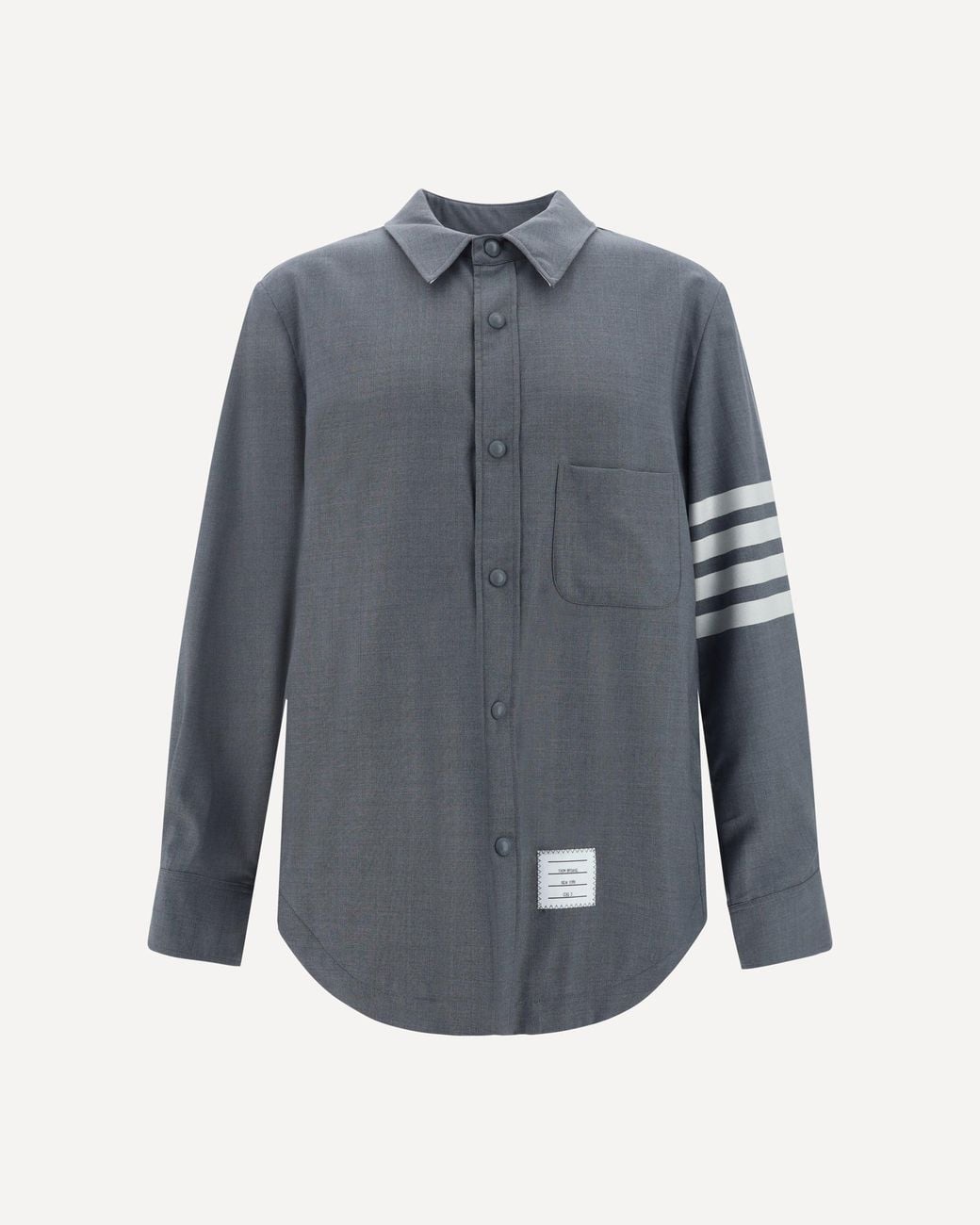 Thom Browne Blue Wool And Cotton Blend Shirt for men