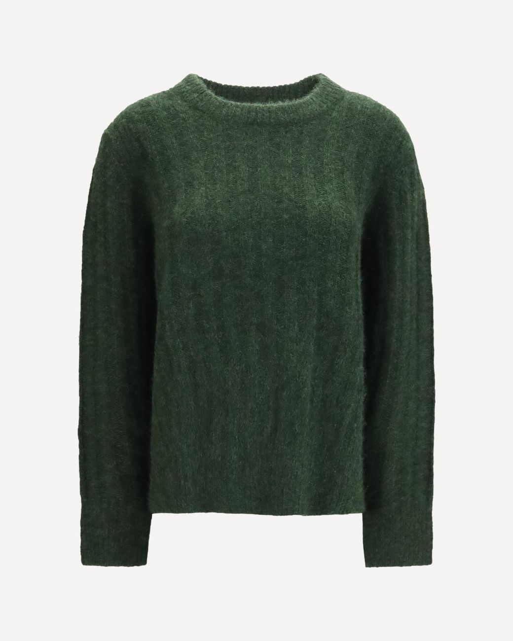 Allude Green Cashmere And Silk Crewneck Sweater