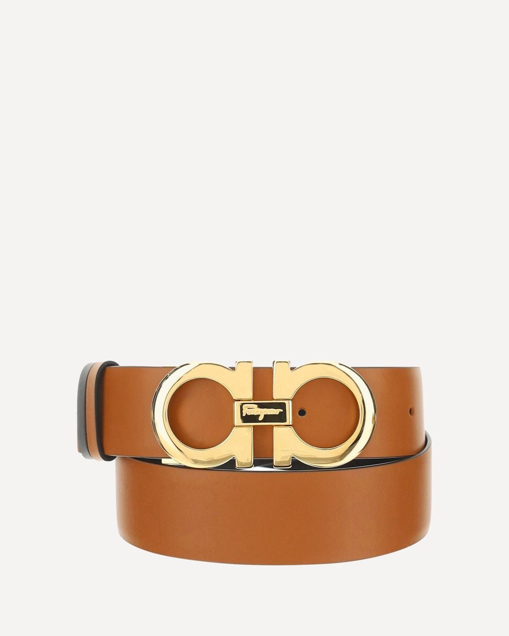 Ferragamo Brown Gancini Reversible Belt