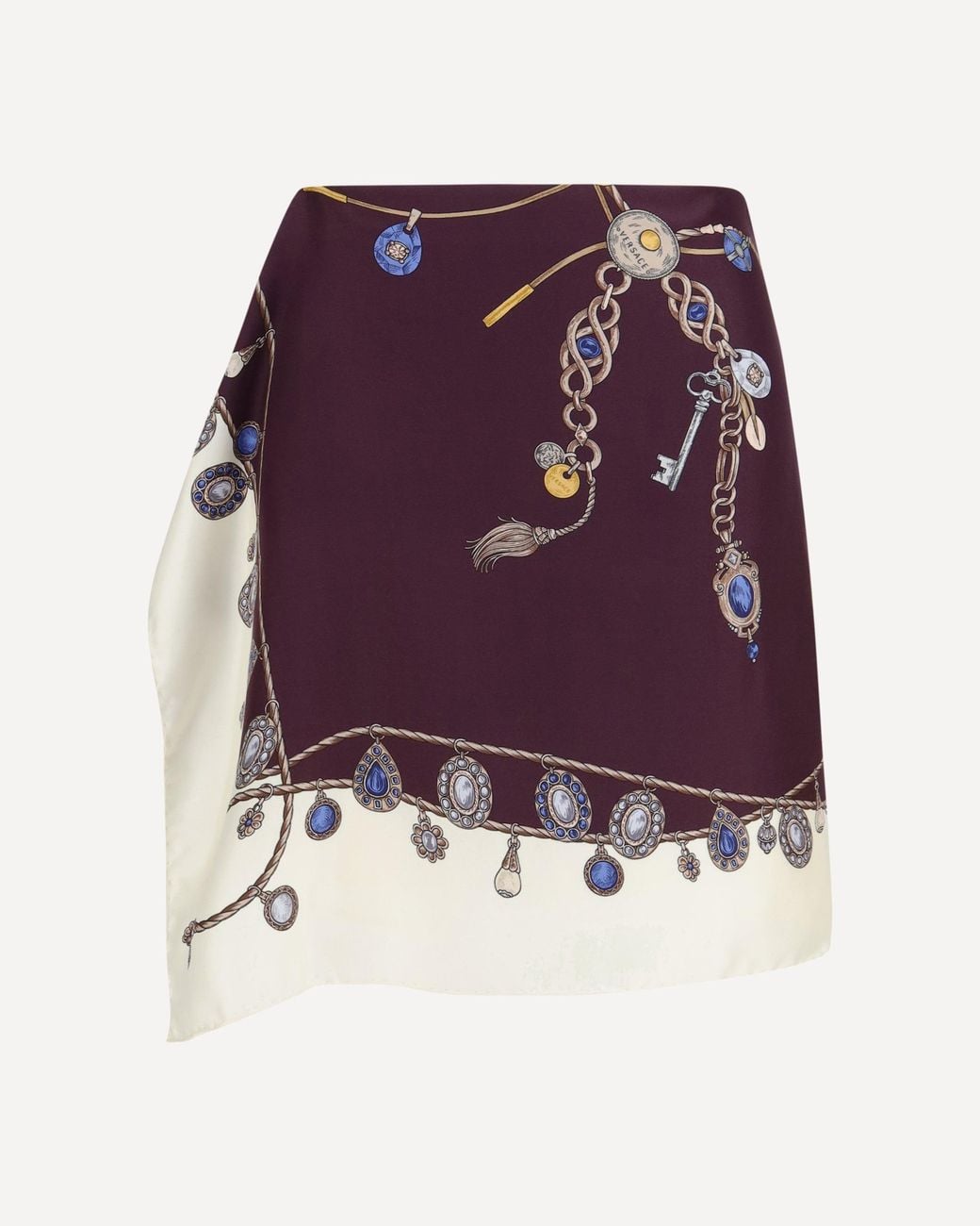 Versace Purple Bordeaux Silk Mini Skirt