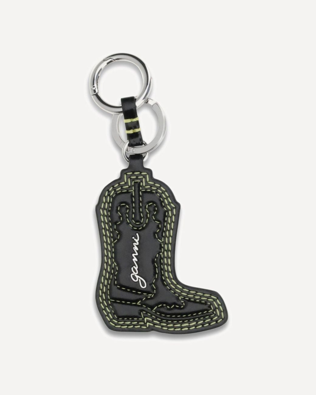 Ganni White Western Boot Keyring