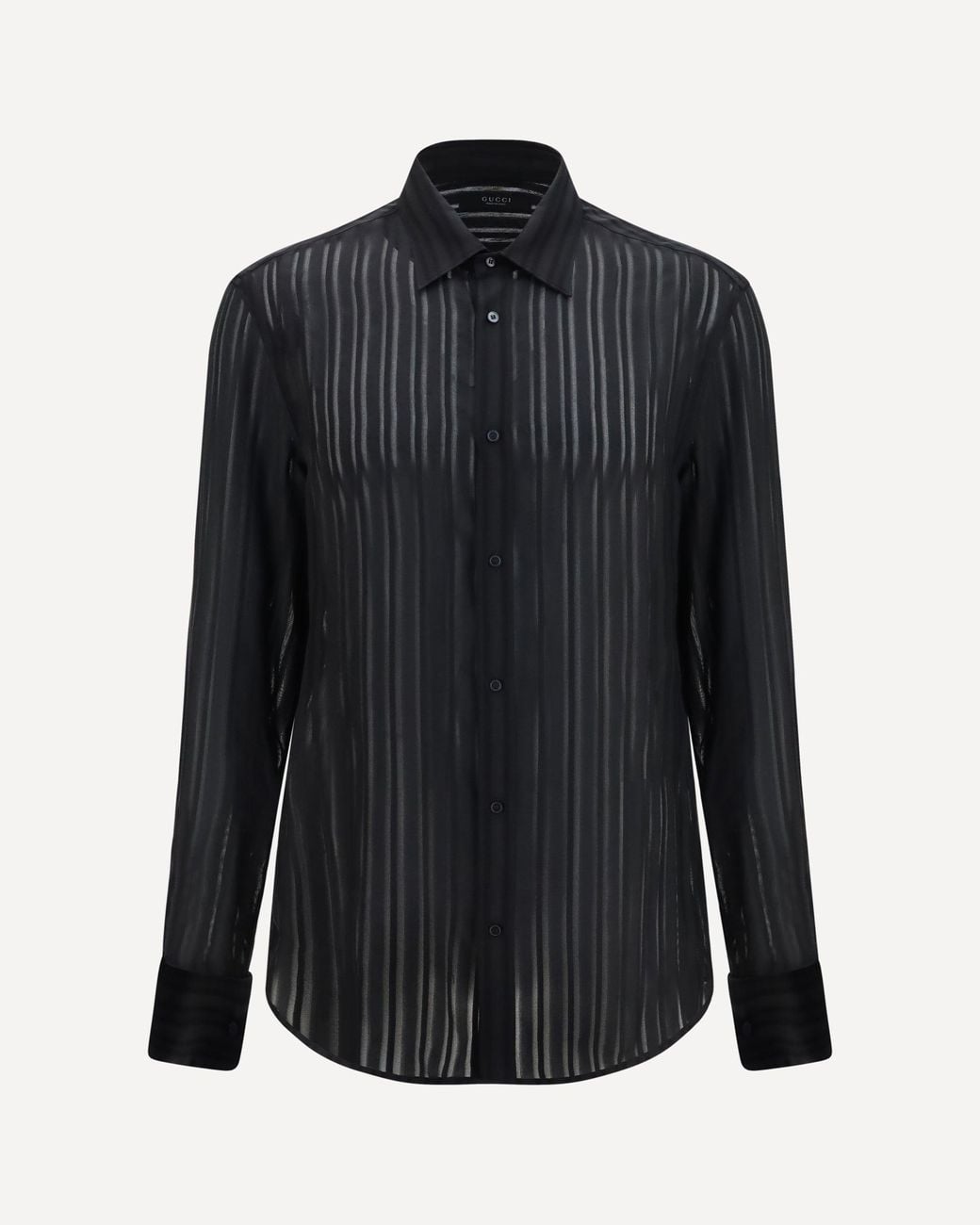 Gucci Blue Striped Silk Gauze Shirt for men