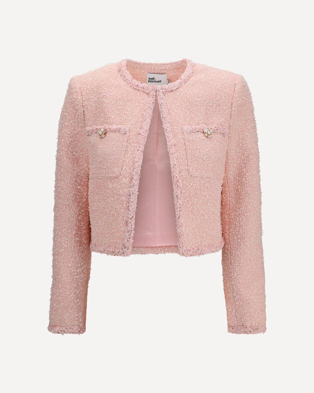 Self-Portrait Pink Bouclé Jacket