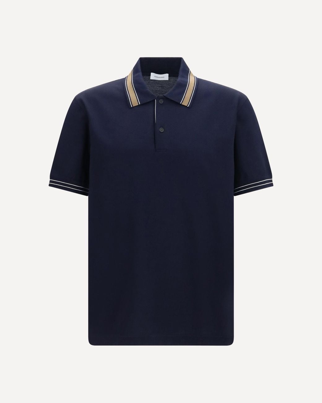 Ferragamo Blue Cotton Piqué Polo Shirt for men