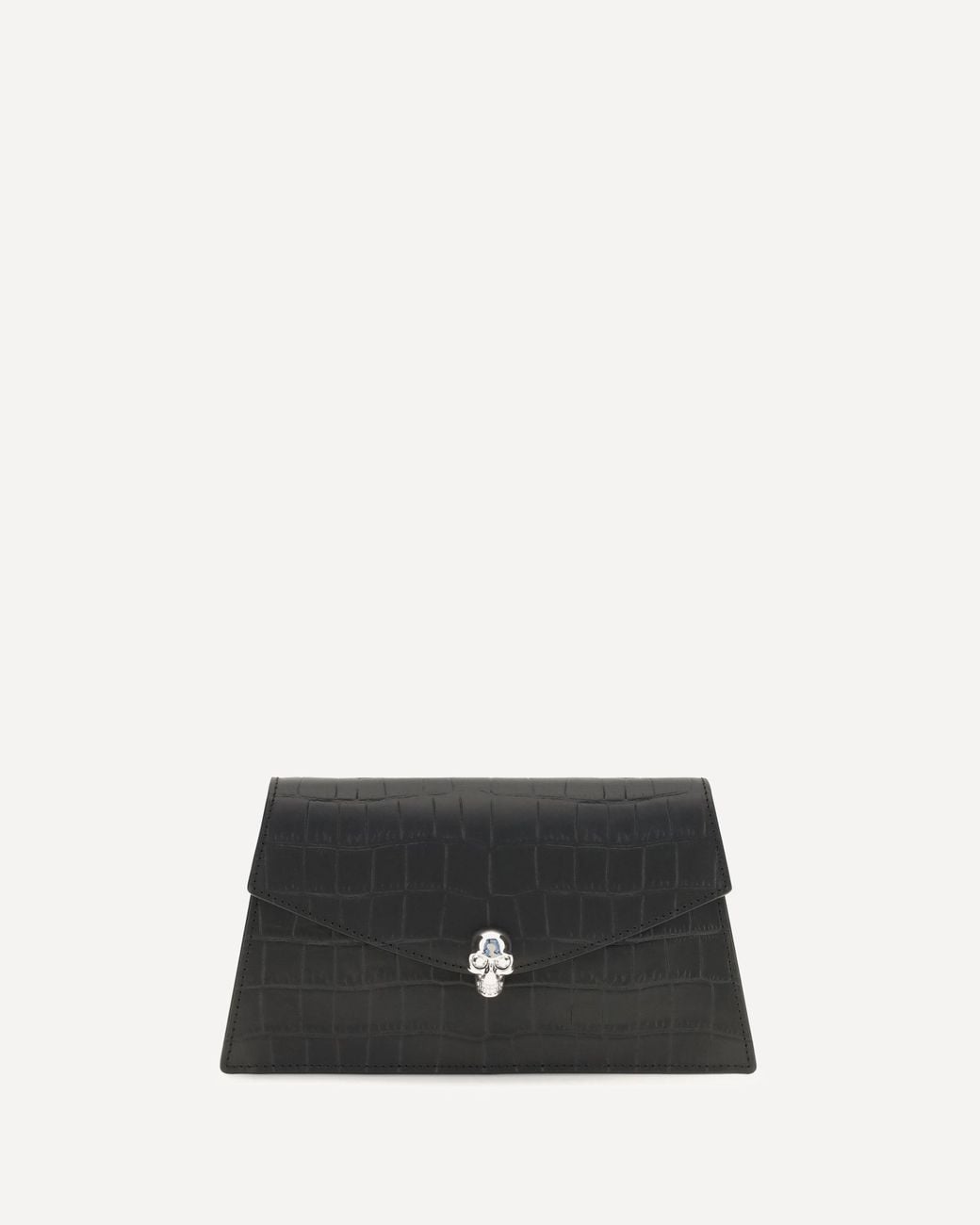 McQueen Black Mini Skull Clutch