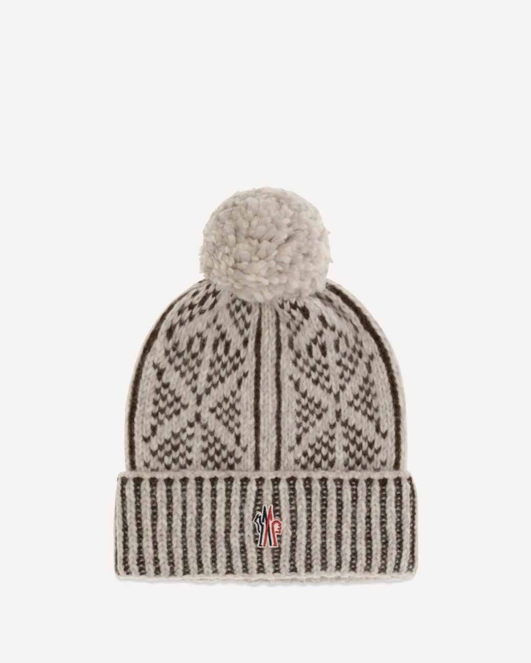 Moncler Gray Alpaca, Wool And Nylon Blend Beanie With Pom-Pom for men