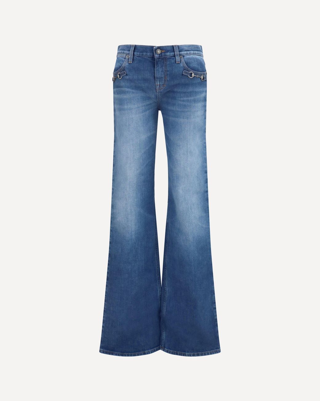 Gucci Blue Stretch Cotton Jeans With Horsebit