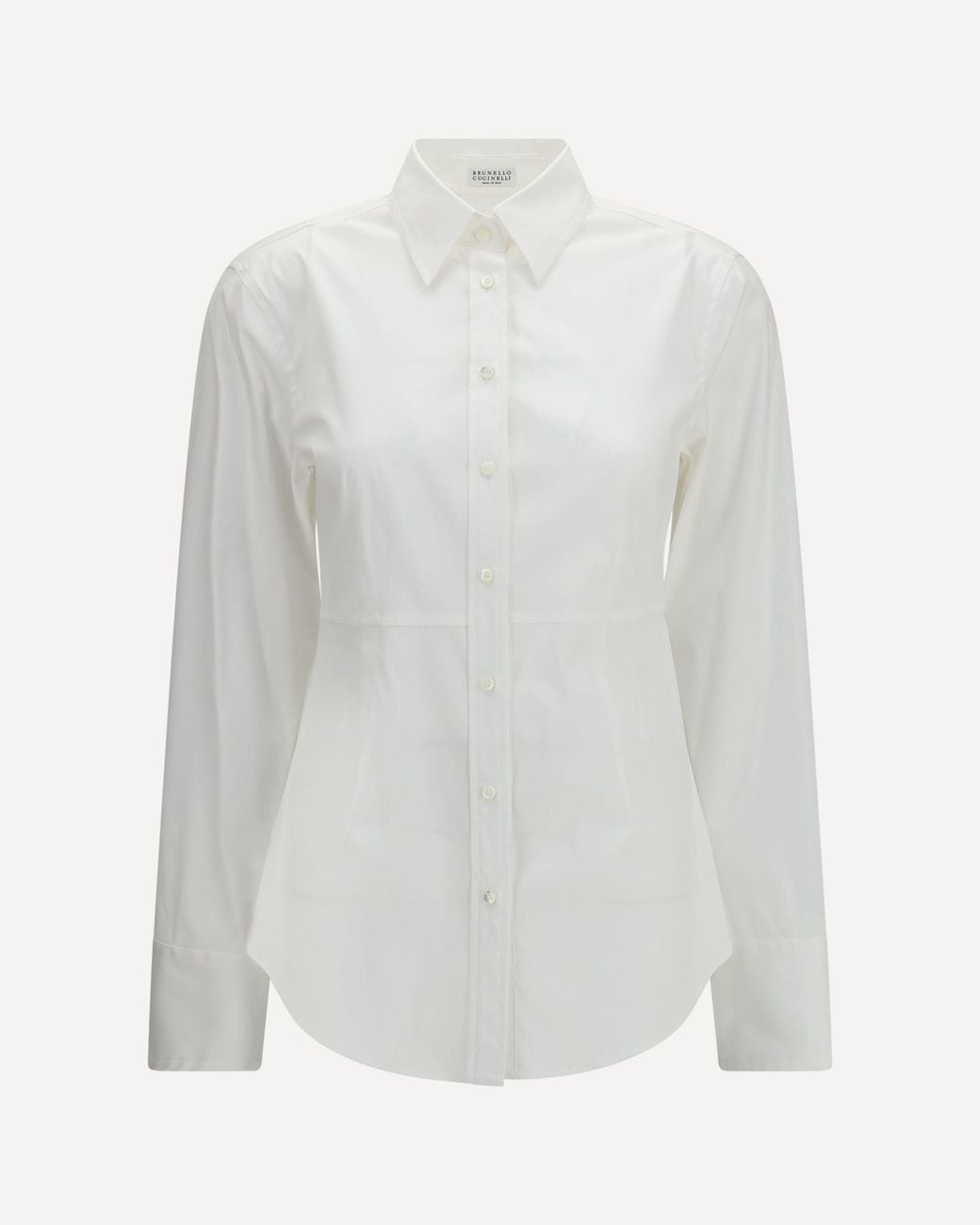 Brunello Cucinelli White Cotton-Blend Shirt