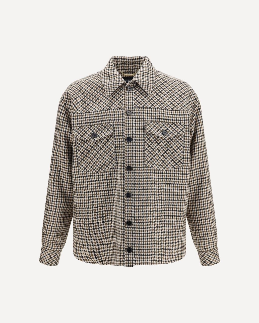 Dolce & Gabbana Gray Quilted Houndstooth Wool Jacket for men