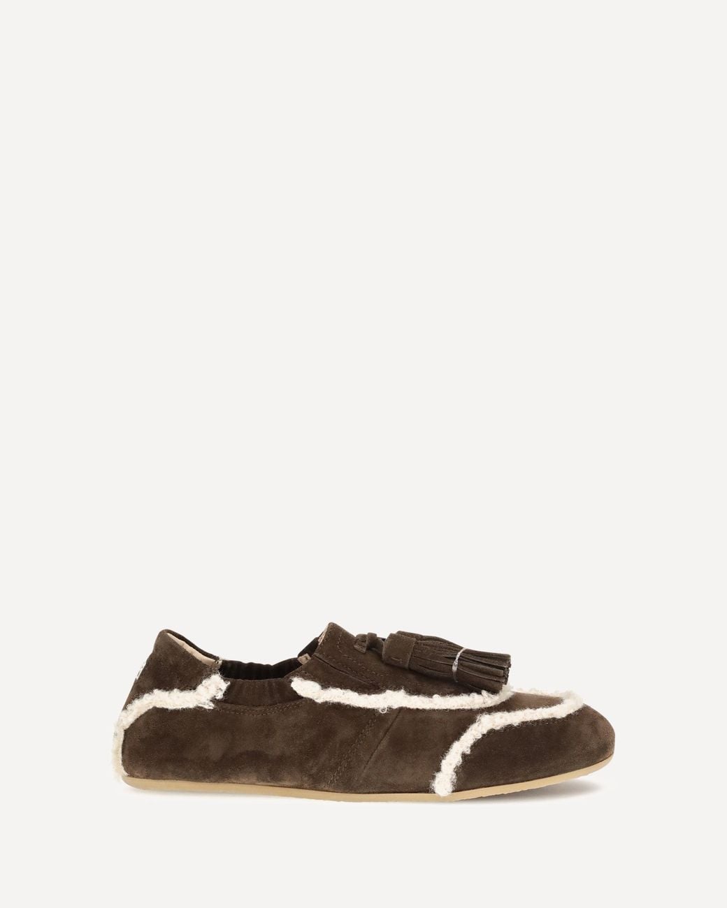 Fratelli Rossetti White Suede Slip-On Loafers With Tassel