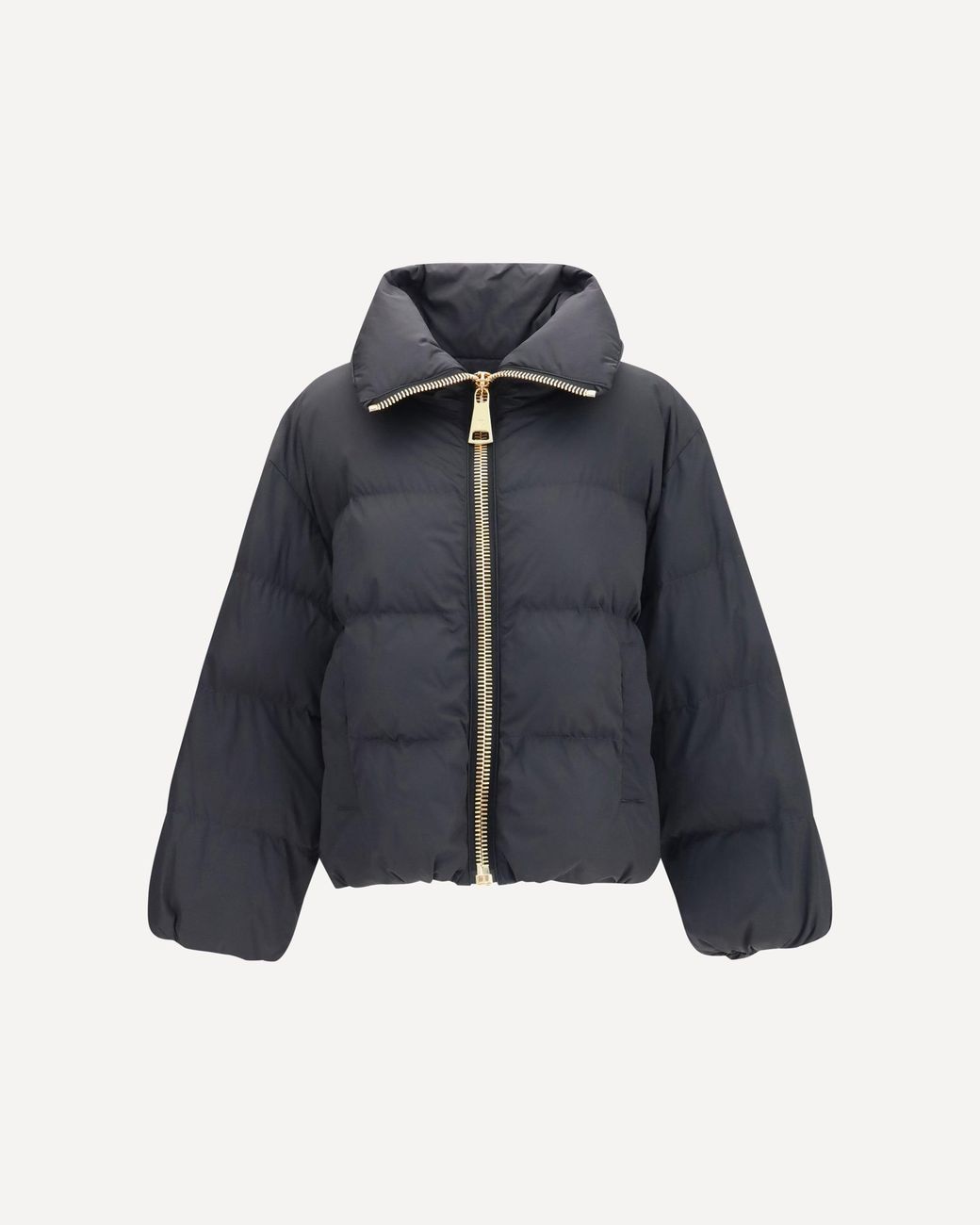 Balmain Blue Padded High-Neck Jacket