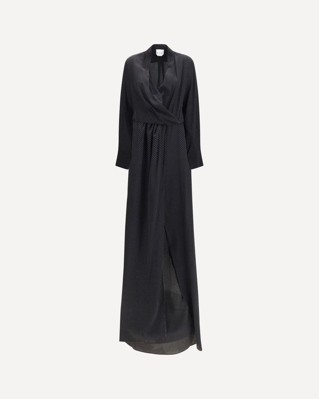 Sa Su Phi Criss Cross Polka-Dot Silk Crepe De Chine Maxi Dress in Black ...