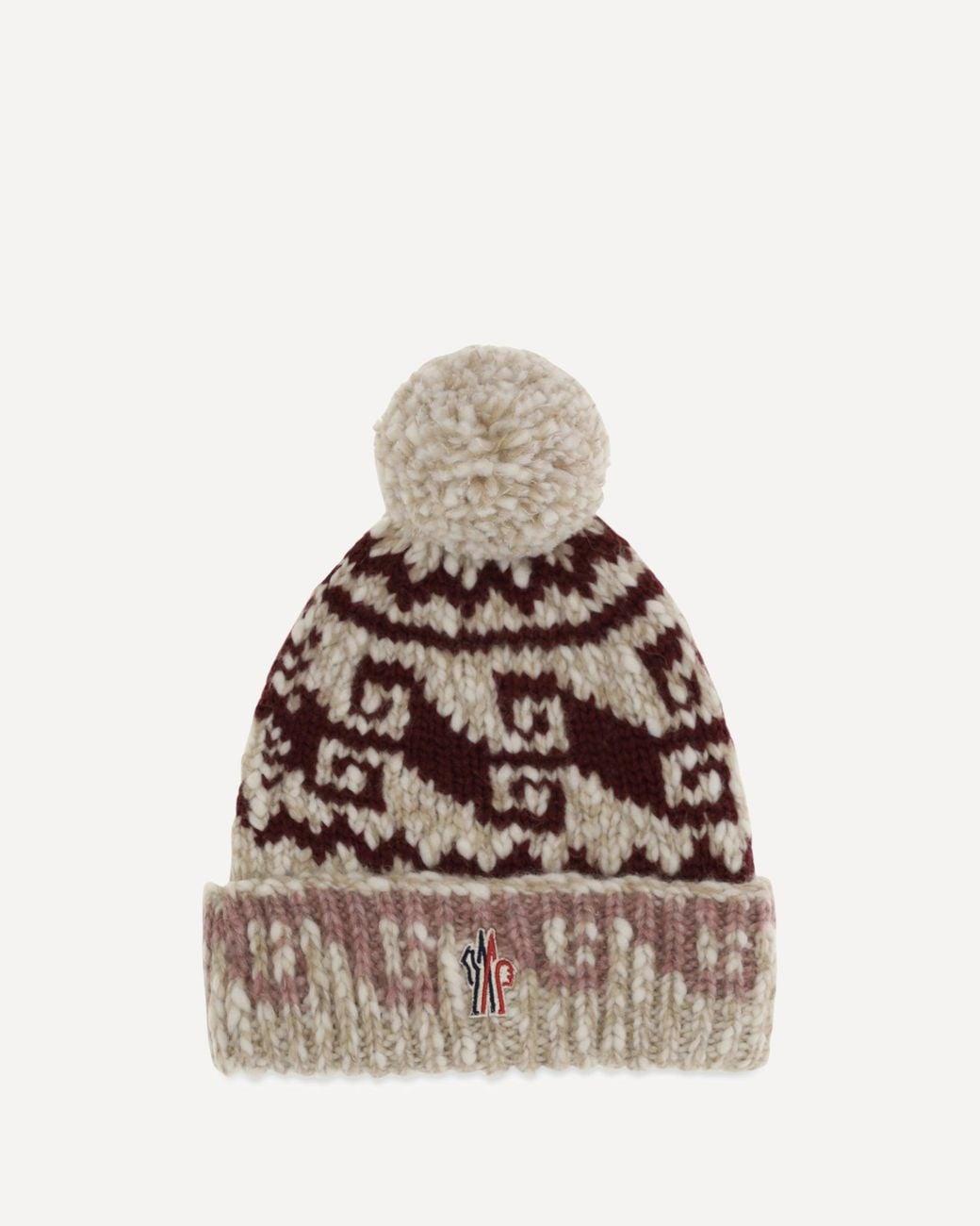 Moncler Natural Wool-Alpaca Blend Beanie With Pom-Pom